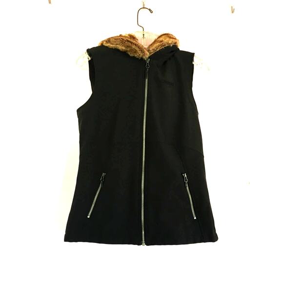 Marmot Furlong Faux Fur Hooded Zipper Vest M - Picture 1 of 12